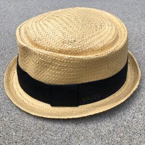 VANS OFF THE WALL Paper Straw Boater Hat Men's One Size Fedora Cap